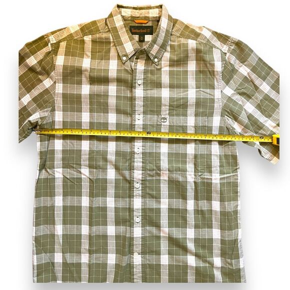 Timberland Men’s Short Sleeve Plaid Button Down Shirt Size medium - Picture 6 of 8
